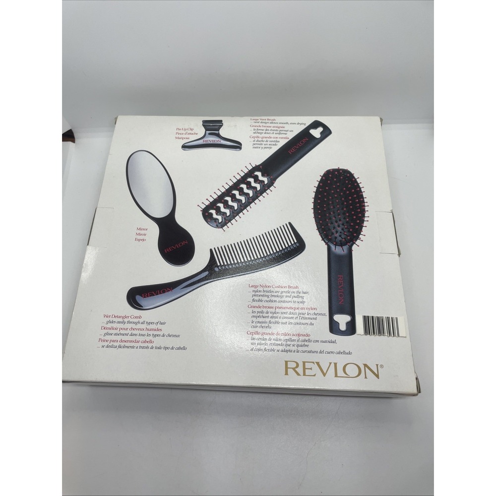 Vintage 1999 Revlon 5 Piece Brush Comb Mirror Gift Set NOS NIB RV-3569B - Picture 5 of 5